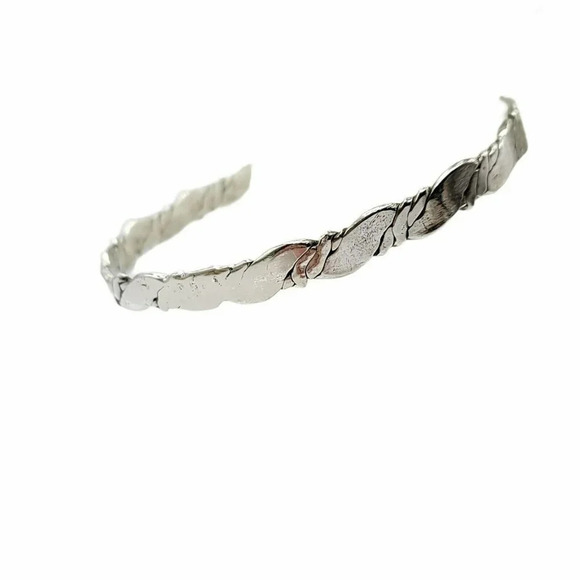 Mexico Jewelry - Mexican Made .925 Sterling Silver Braided Bangle Bracelet 15 grams Vintage